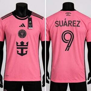Adidas Inter Miami CF‎ Suarez #9 Jersey Pink Slim Fit Men's Medium NWT 2024